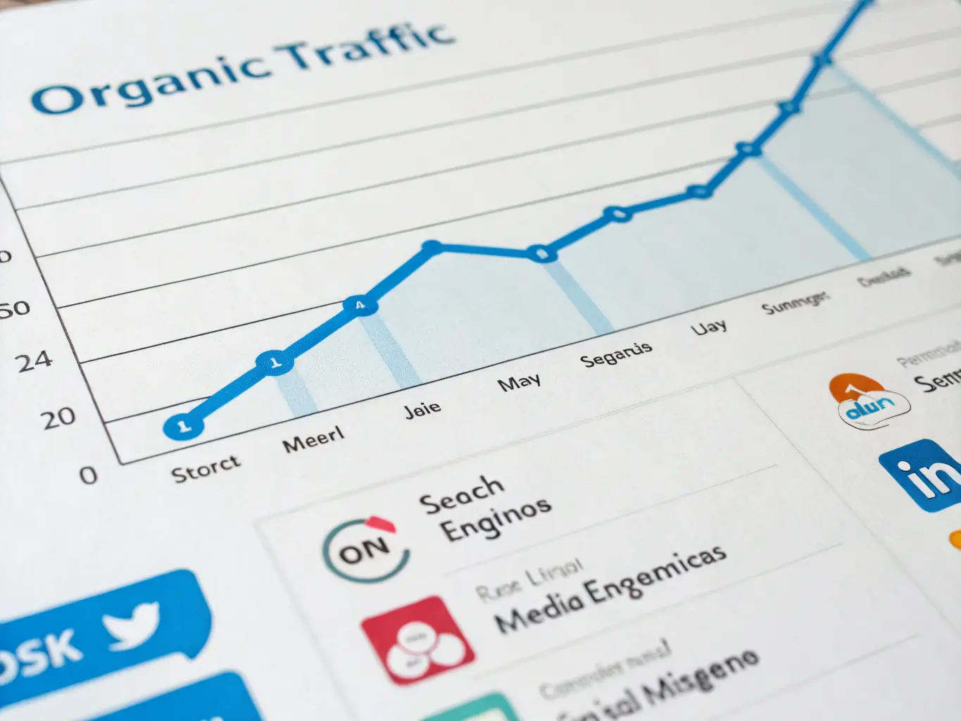 A graph showing a steady increase in organic traffic over time, illustrating the effectiveness of Loewe Digital's SEO strategies.