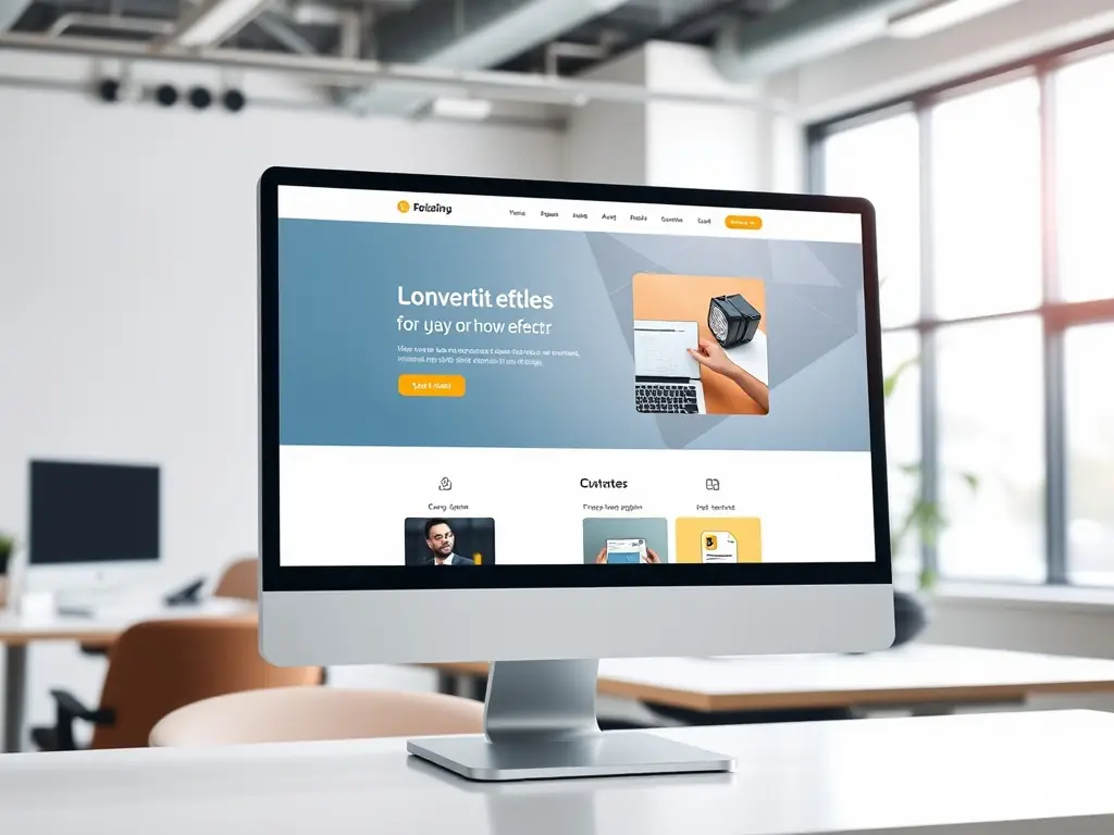 A sleek, modern website design showcasing a user-friendly interface with vibrant colors and clear navigation, reflecting Loewe Digital's design expertise.